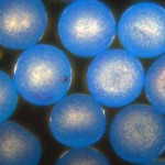 BLPMS-1.077_300-355um_40x_640x480 Blue Density Marker Beads with Specific Gravity of 1.075