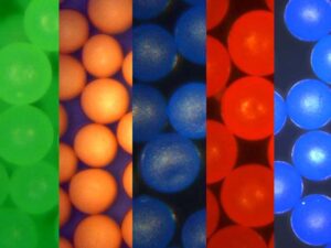 Colored Microspheres in Medical Devices